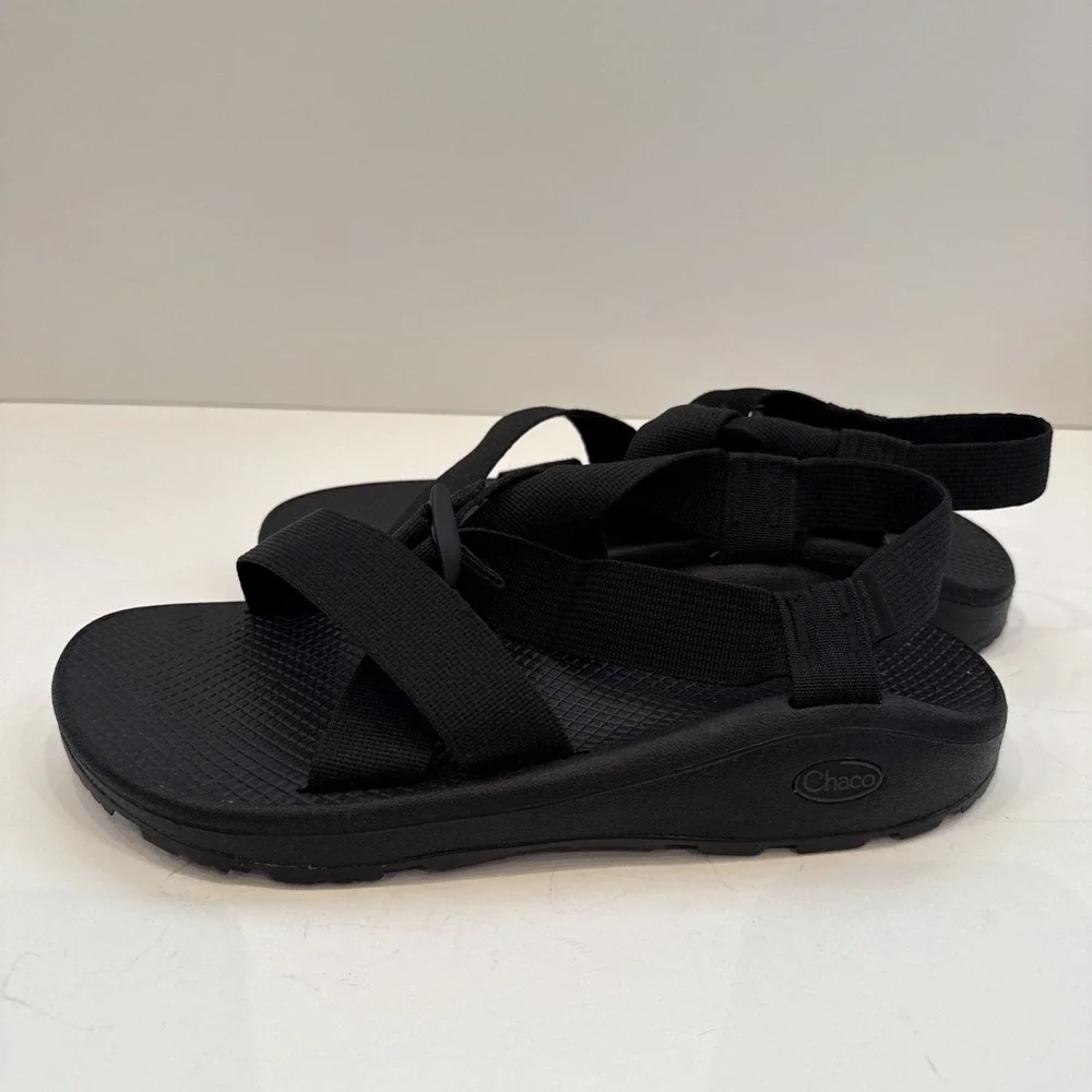 Men's 11 M Chaco Mega Z/Cloud Sandals Solid Black J106635 Hiking Slingback Trail